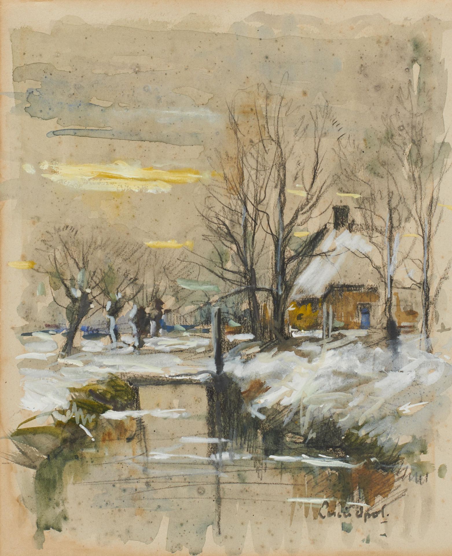 Louis Apol: Winter Landscape at the Canal