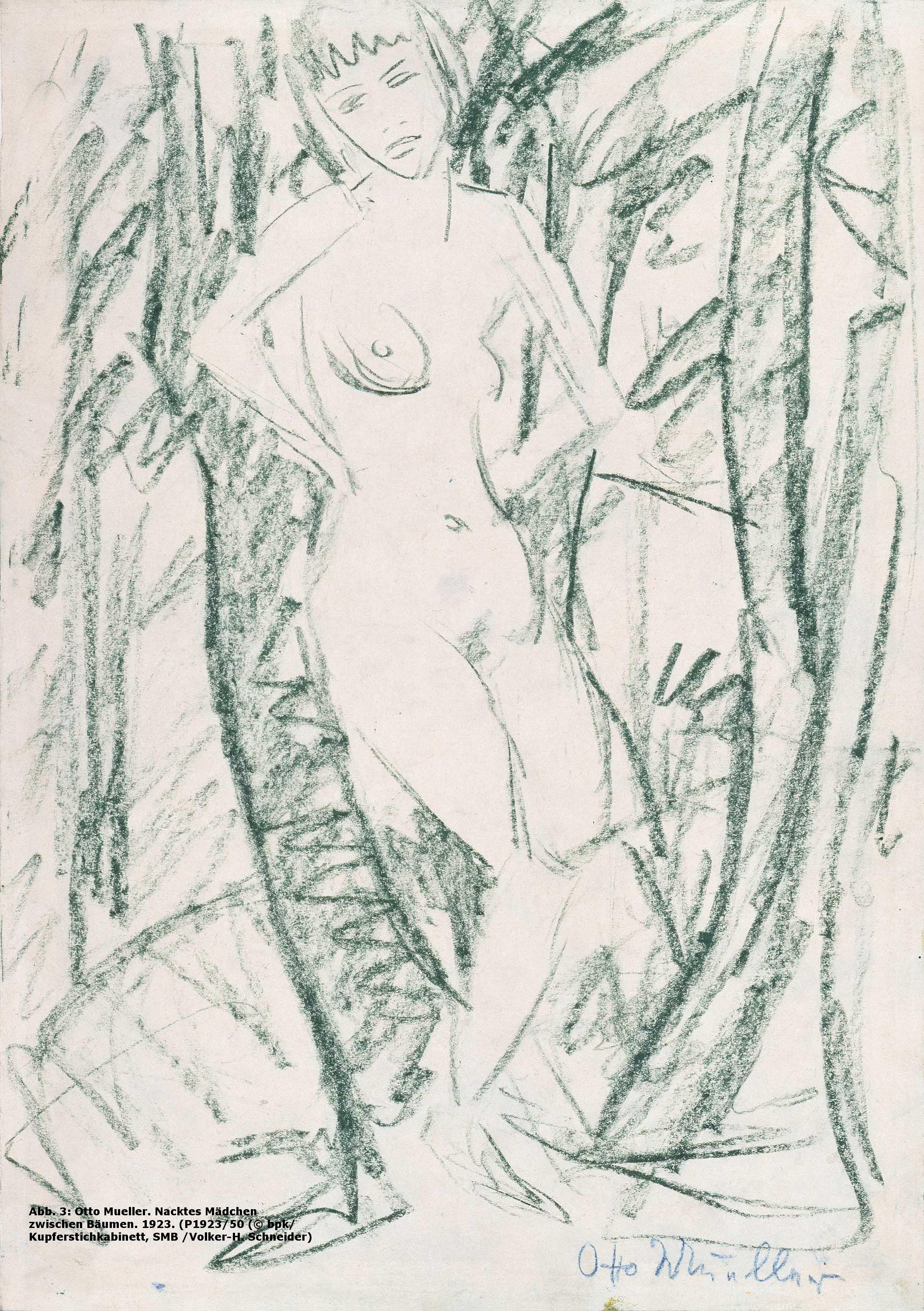 Otto Mueller: Frau und Knabe (Mädchen und Knabe am Waldteich, Nach dem Bade) - Image 9 of 10