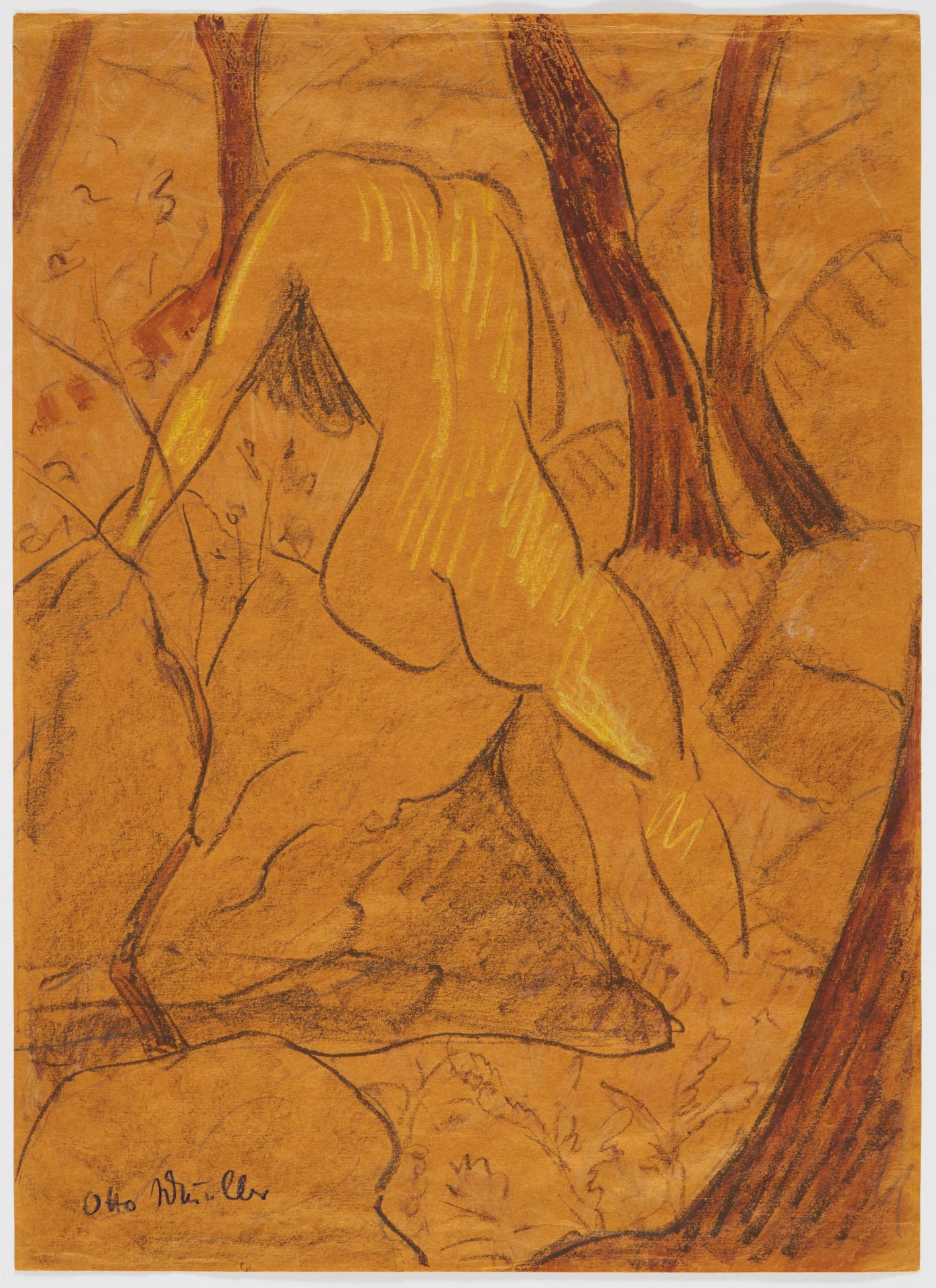 Otto Mueller: Sitzendes Mädchen im Wald (Rückenakt) - Image 2 of 4