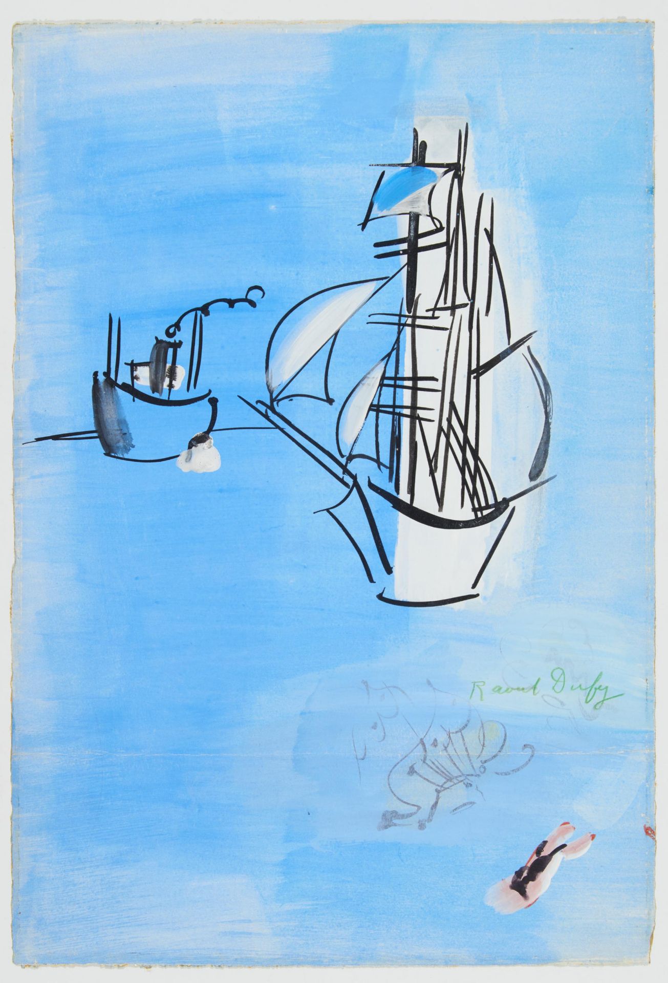 Raoul Dufy: Bateaux et baigneuse - Image 2 of 4