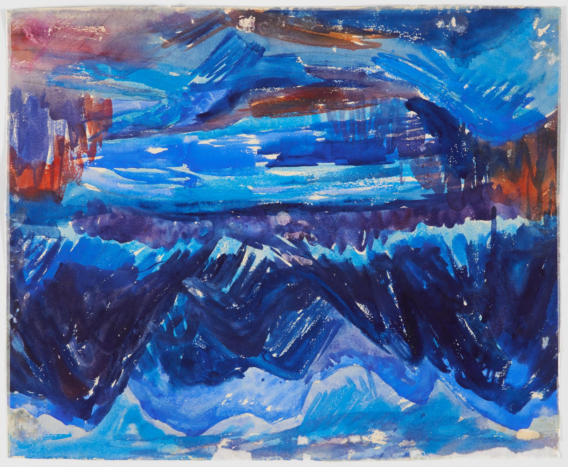 Fritz Schaefler: Untitled (Blaue Berge) - Image 3 of 4