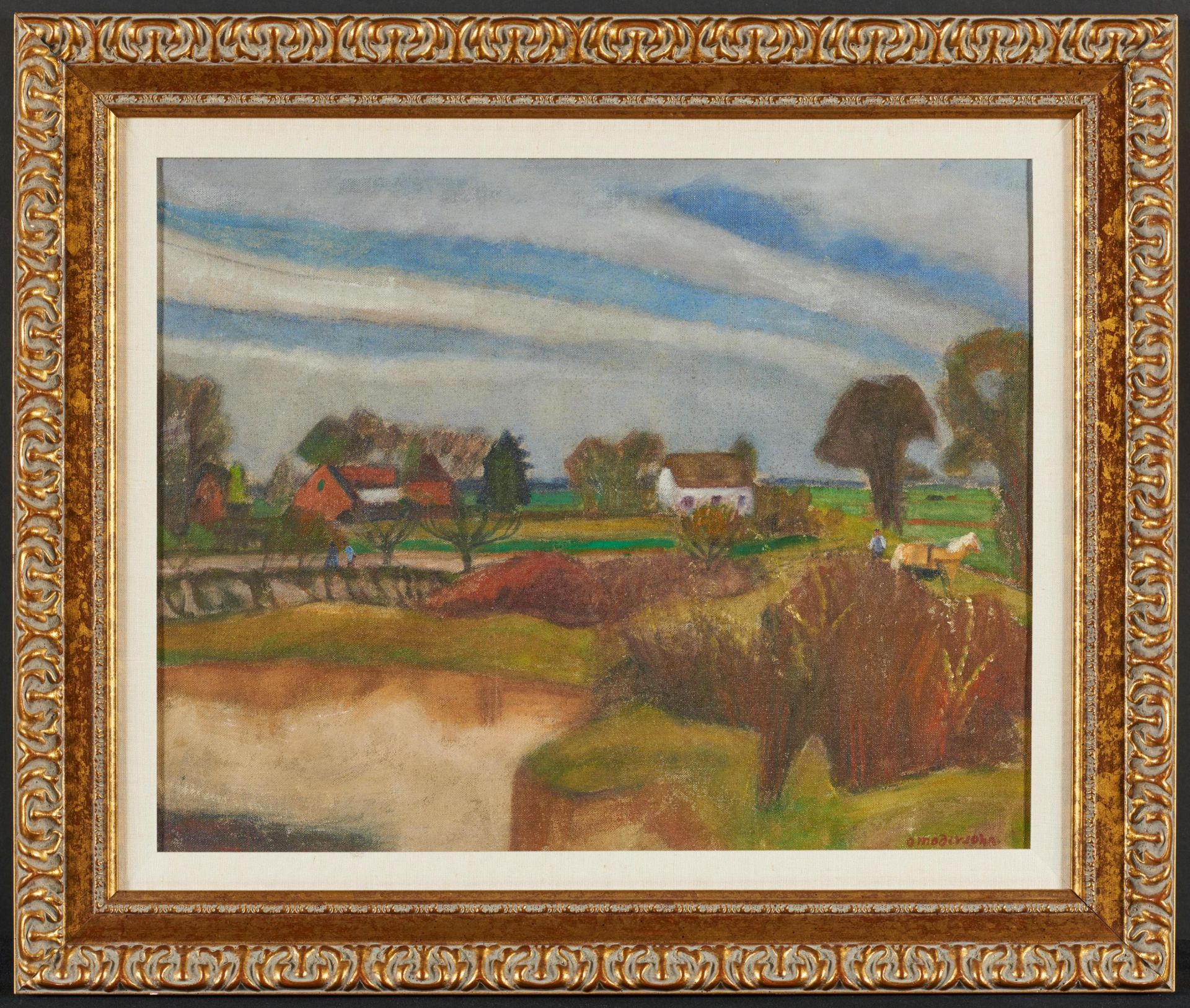 Otto Modersohn: Häuser bei Düvelsdorf - Kätzchenbüsche - Bild 2 aus 4