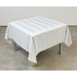 Daniel Buren: Unique Tablecloth with Laser-Cut Lace (für Parkett 66)