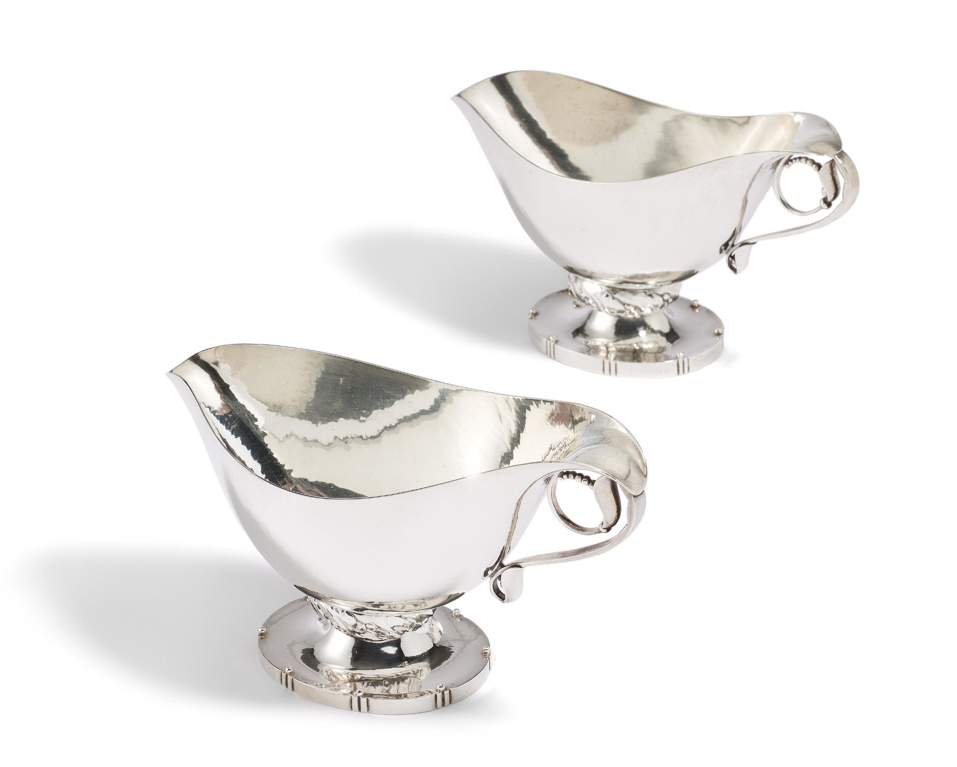 Georg Jensen: PAIR OF SILVER SAUCIERES