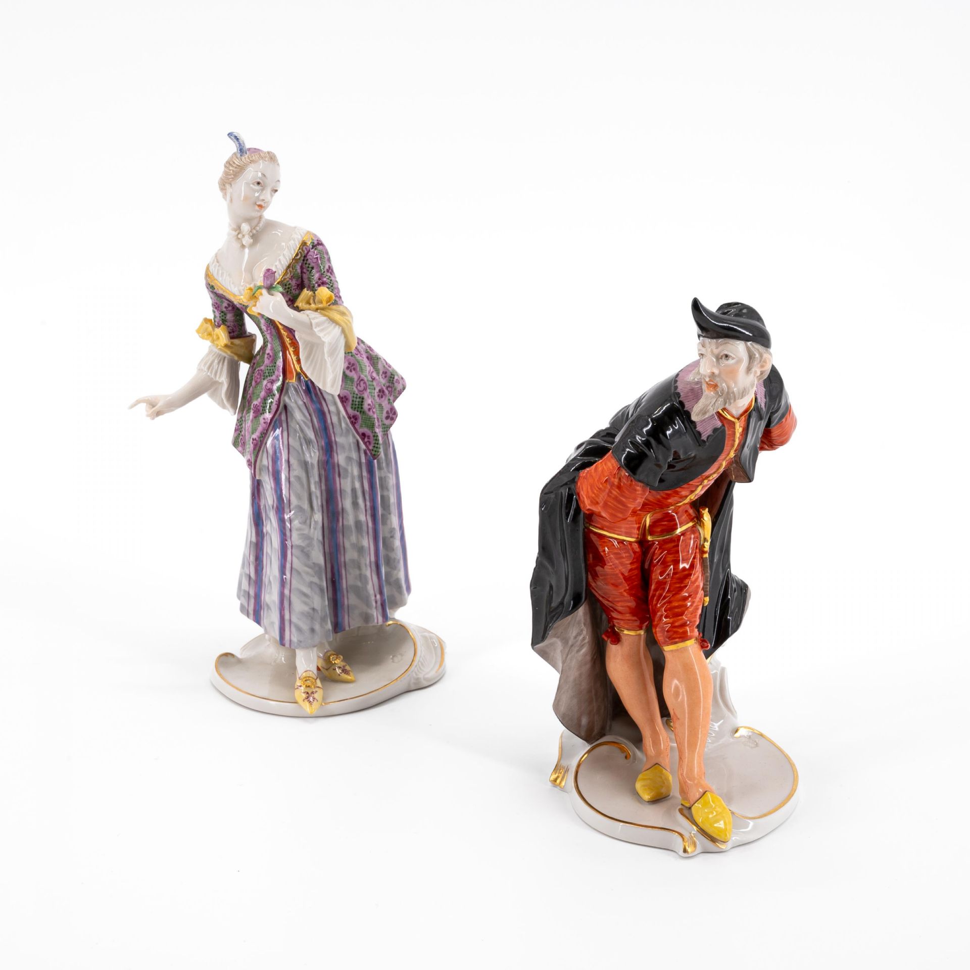 Nymphenburg: LUCINDA AND PANTALONE FROM THE 'COMMEDIA DELL'ARTE'