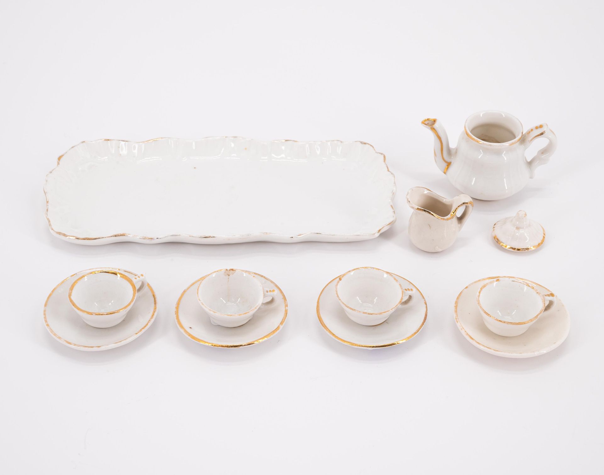 TWO PORCELAIN MINIATURE TEASERVICE WITH TRAYS - Image 2 of 5