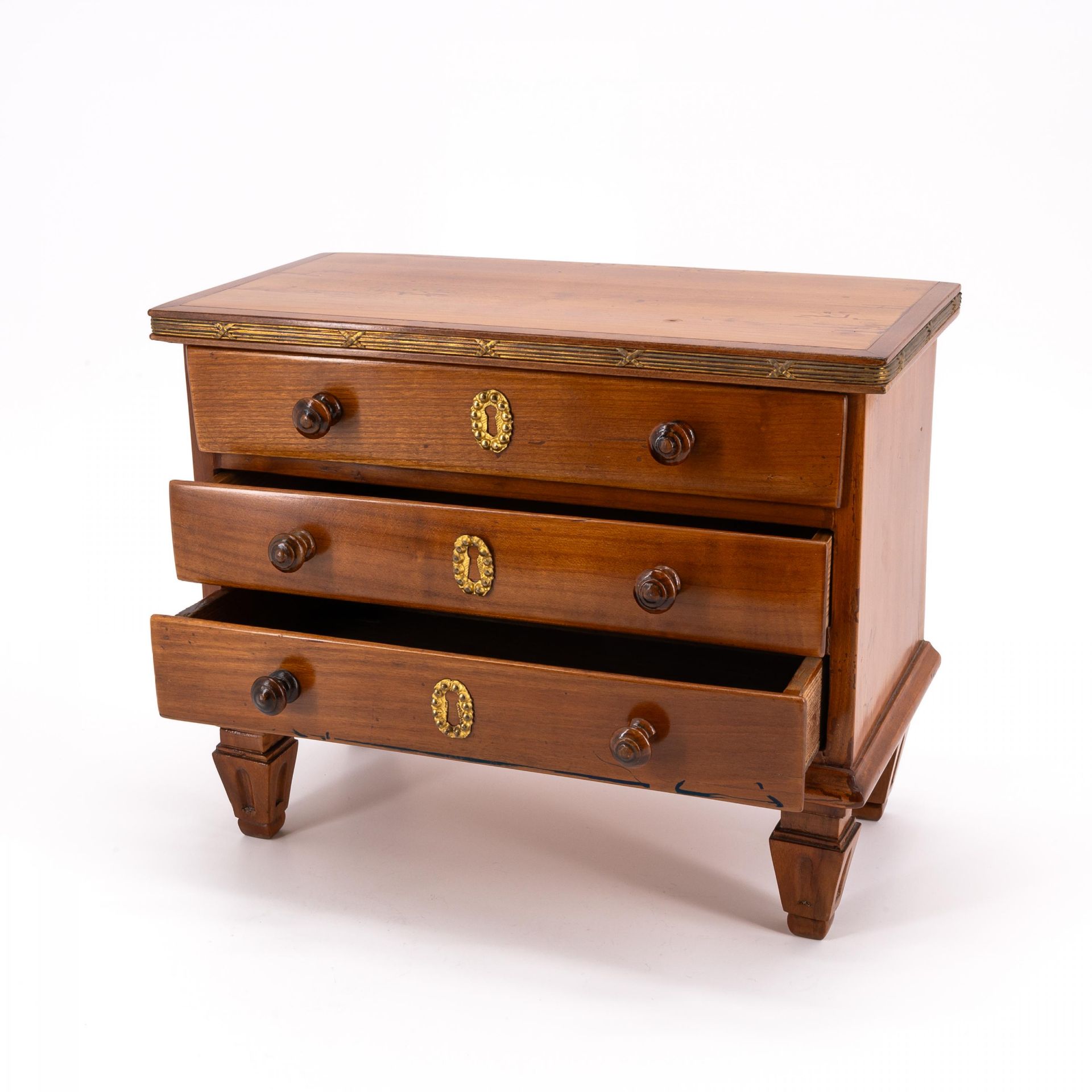 Germany: MINIATURE WOODEN BIEDERMEIER CHEST OF DRAWERS