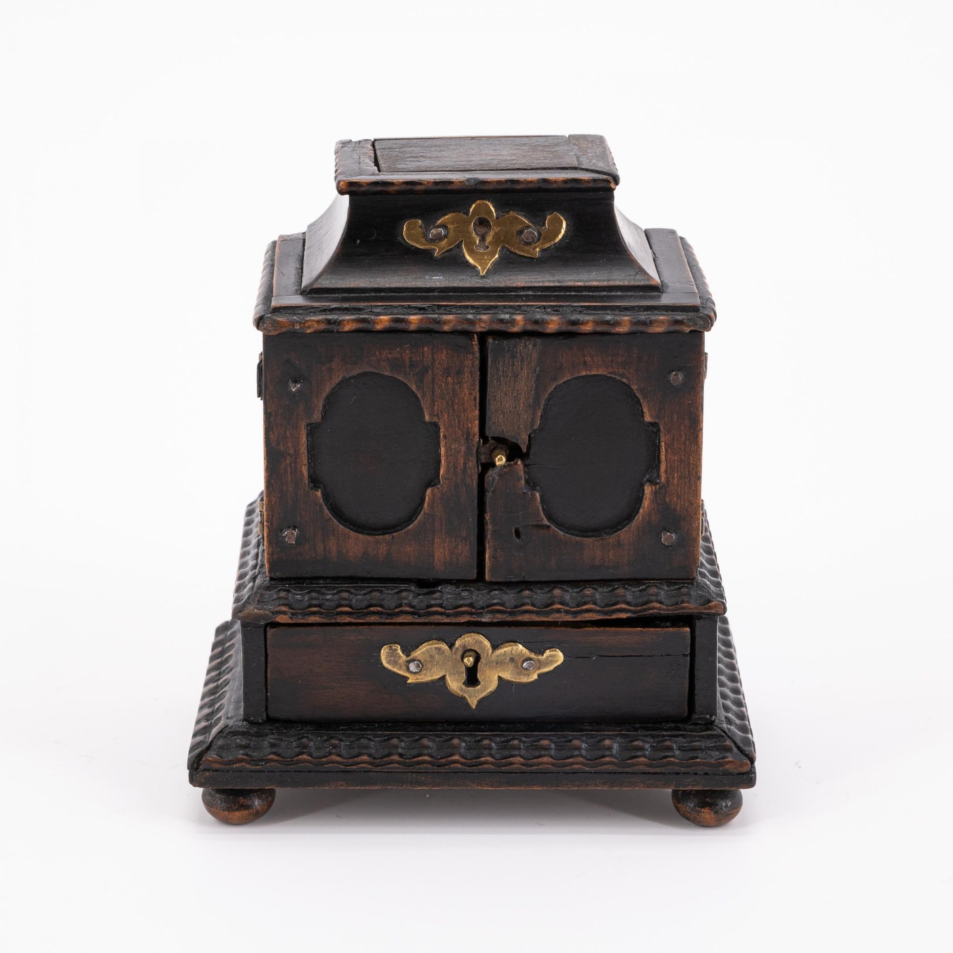 South Germany: MINIATURE FRUITWOOD CABINET ON CHEST - Image 2 of 11