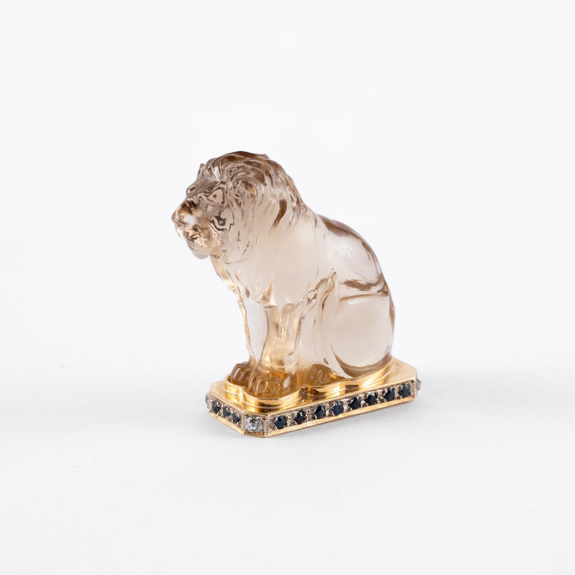 Presumably Germany: SMALL FIGURE OF A SITTING LION