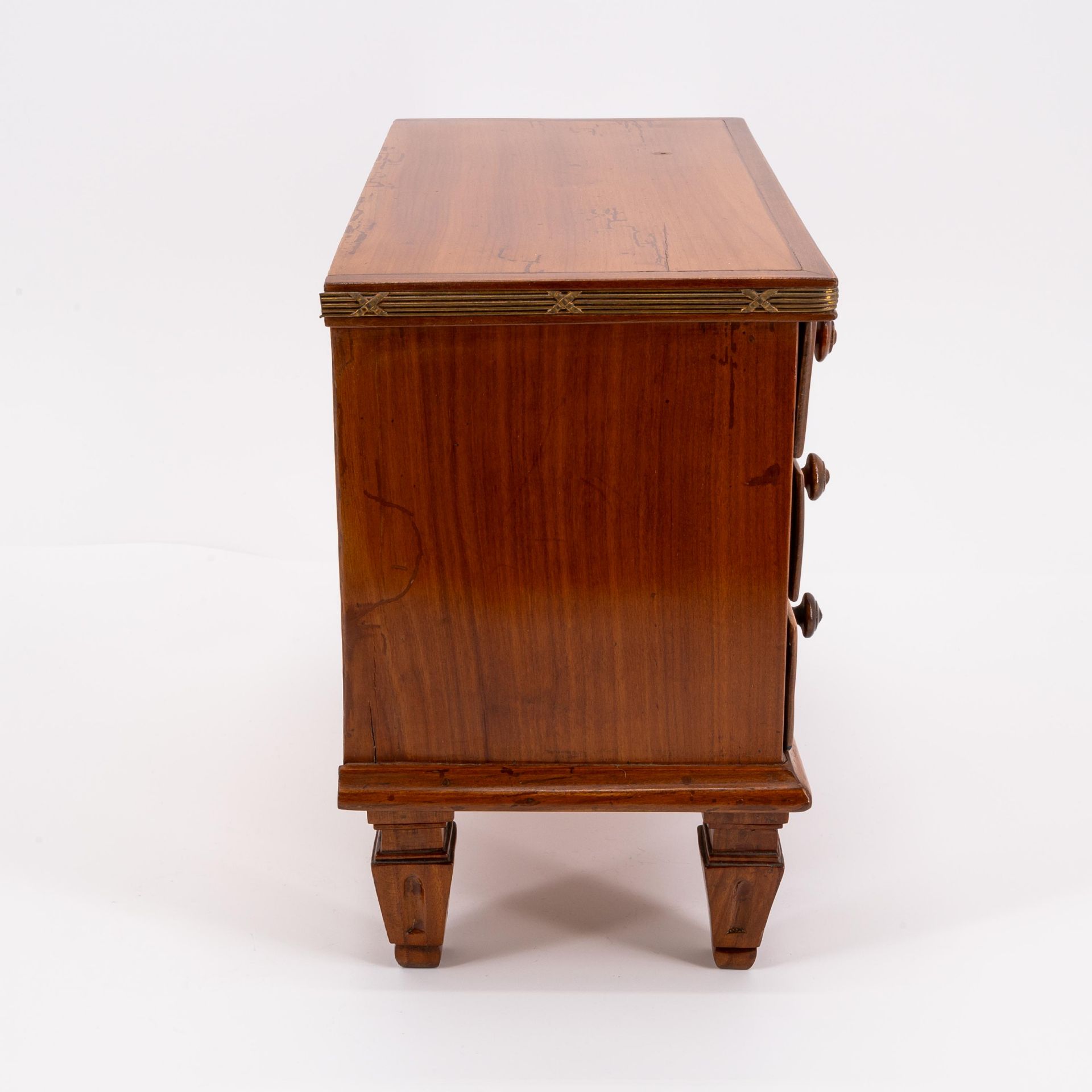 Germany: MINIATURE WOODEN BIEDERMEIER CHEST OF DRAWERS - Image 5 of 7