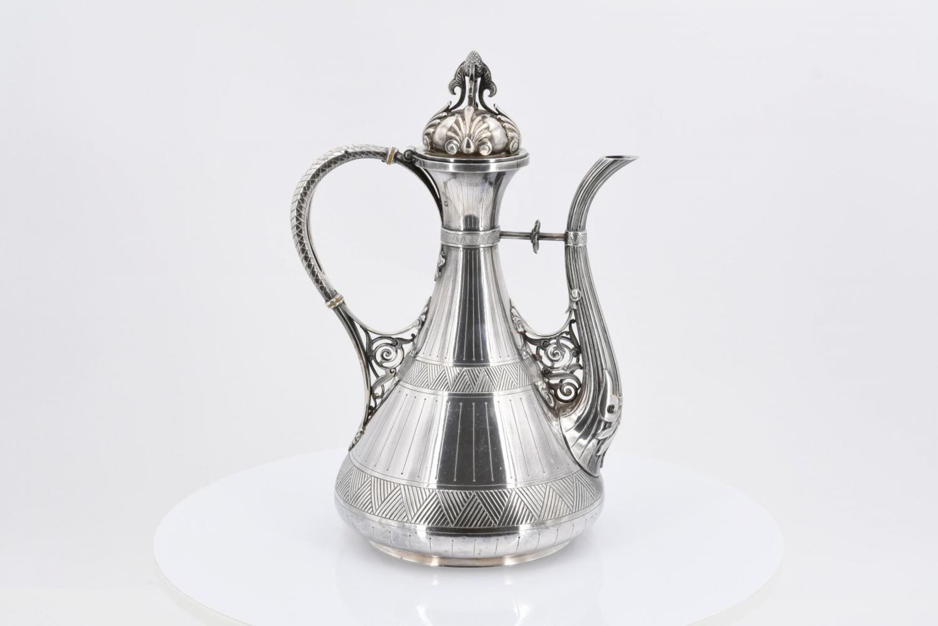 Émile Froment-Meurice: SILVER COFFEE AND TEA SERVICE IN ORIENTAL STYLE - Image 4 of 25