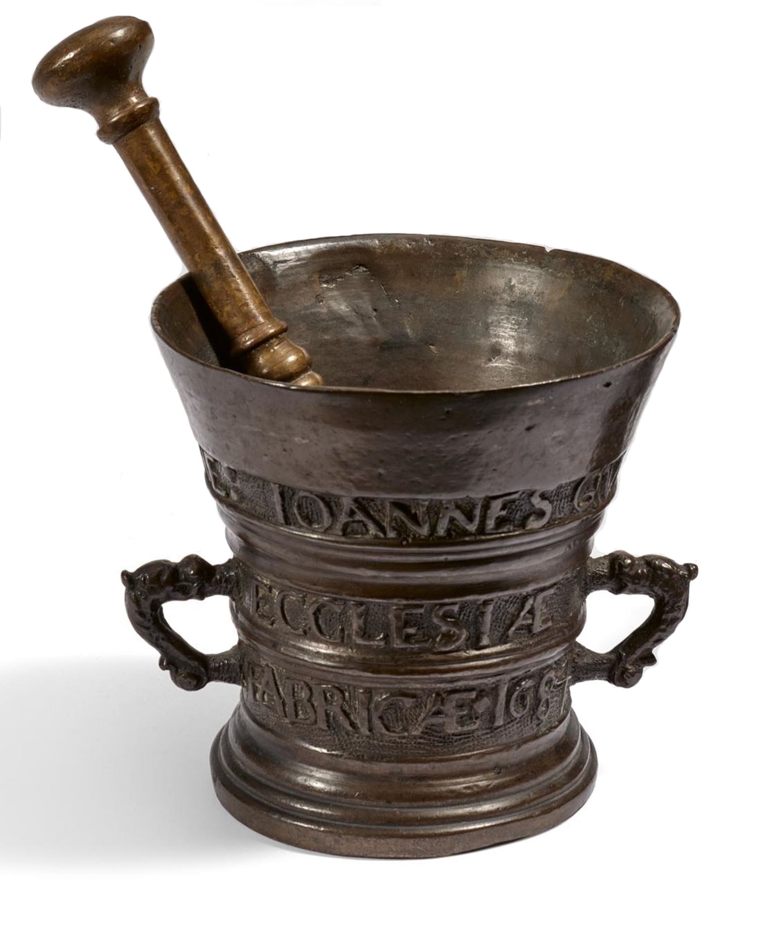 Netherlands: BRONZE MORTAR WITH INSCRIPTION