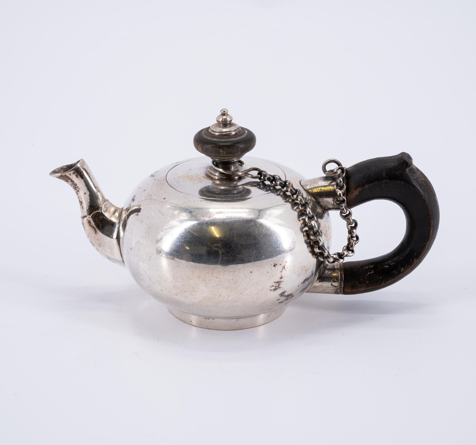 SILVER MINIATURE TUREEN, SMALL SILVER TEA POT, SMALL SILVER BEAKER - Image 2 of 8