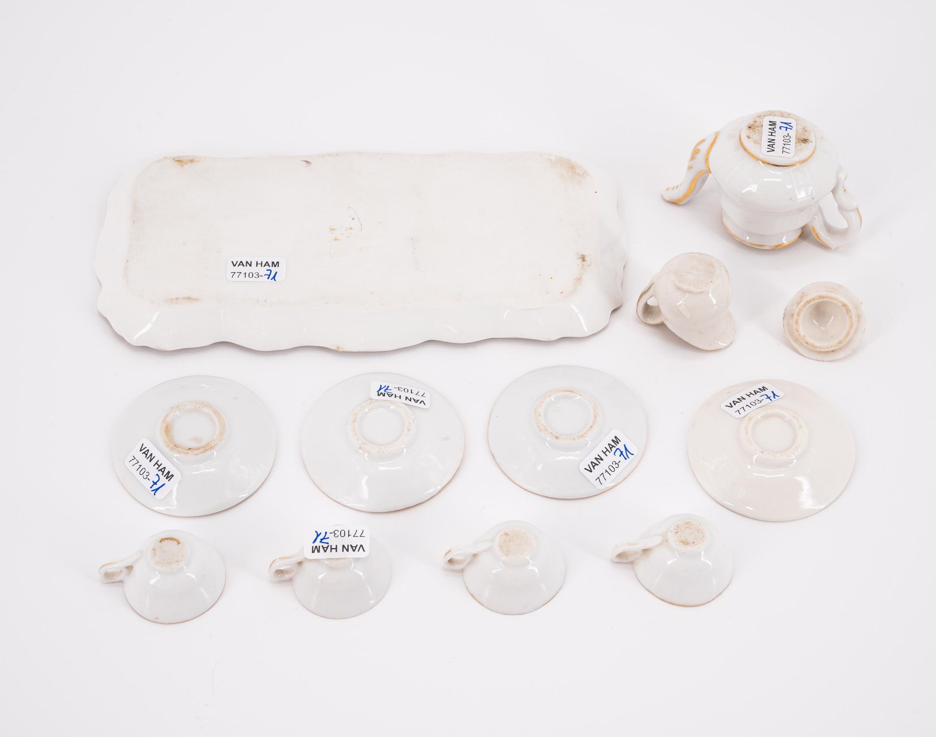 TWO PORCELAIN MINIATURE TEASERVICE WITH TRAYS - Image 3 of 5