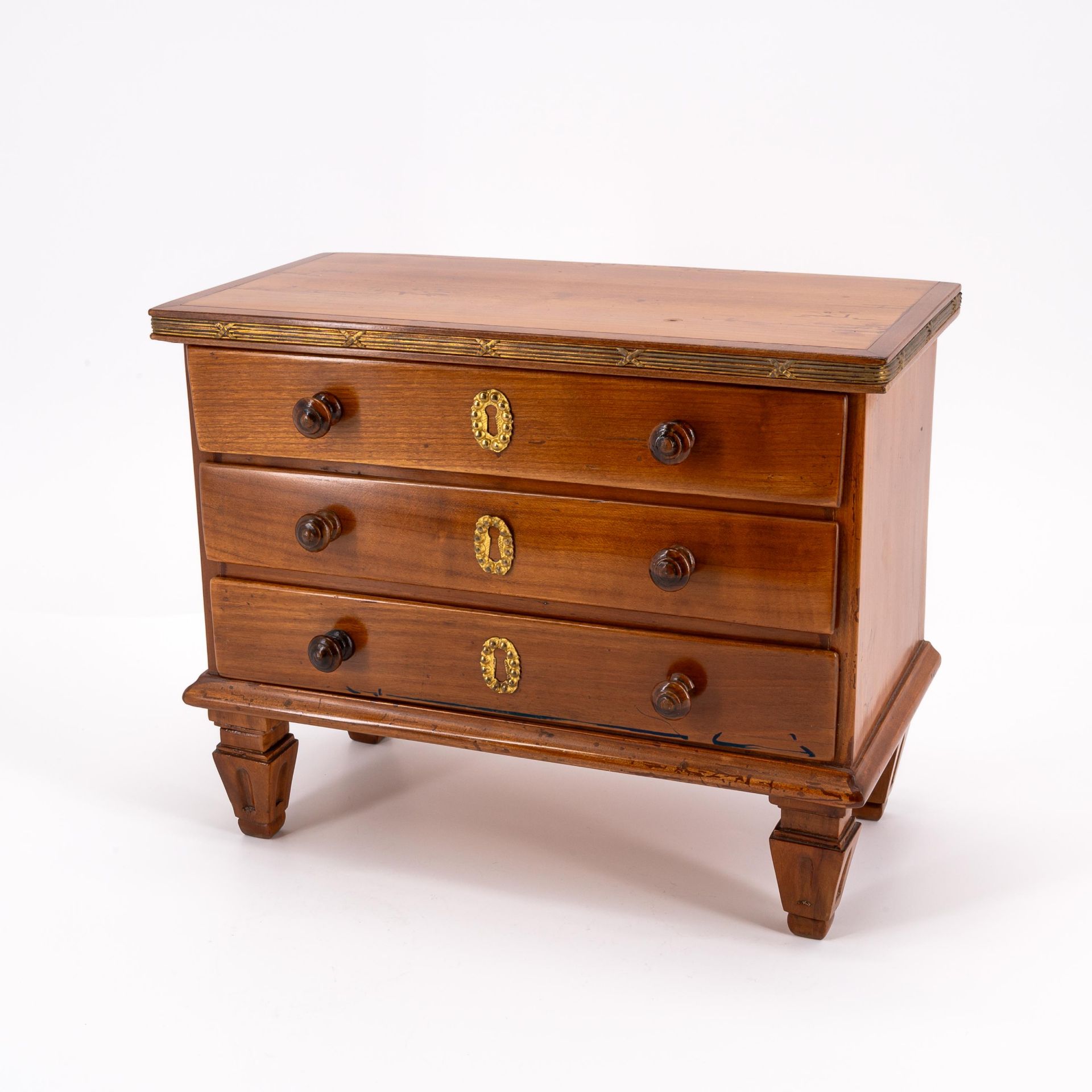 Germany: MINIATURE WOODEN BIEDERMEIER CHEST OF DRAWERS - Image 2 of 7