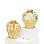 Meissen: TWO PORCELAIN TEA CADDIES WITH GOLDEN CHINOISERIES