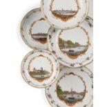 Meissen: FIVE PLATES IN THE MANNER OF TO THE 'STADTHOUDER SERVICE'