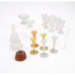ENSEMBLE OF DOLL'S GLASSWARE MADE OF PRESSED GLASS AND PLASTIC