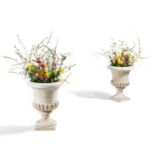 Italy: PAIR OF LARGE MARBLE GARDEN VASES