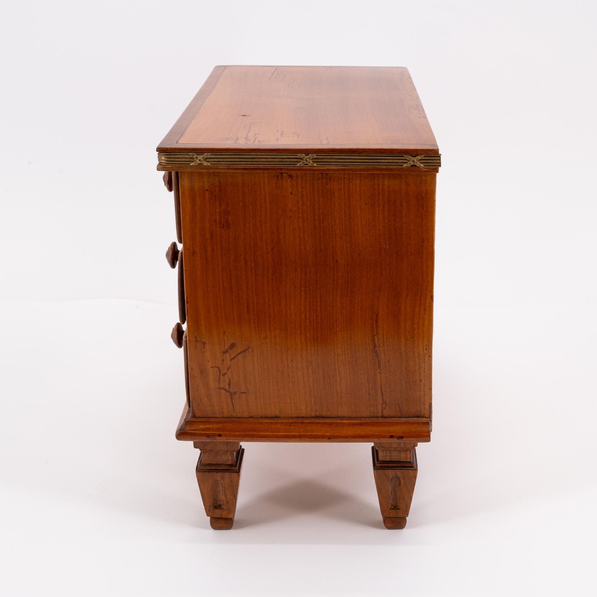 Germany: MINIATURE WOODEN BIEDERMEIER CHEST OF DRAWERS - Image 3 of 7