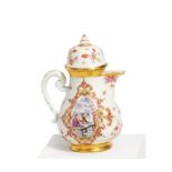 Meissen: PORCELAIN COFFEE POT WITH CHINOISERIES