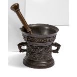 Netherlands: SMALL BRONZE MORTAR WITH ORNAMENTAL BANDS