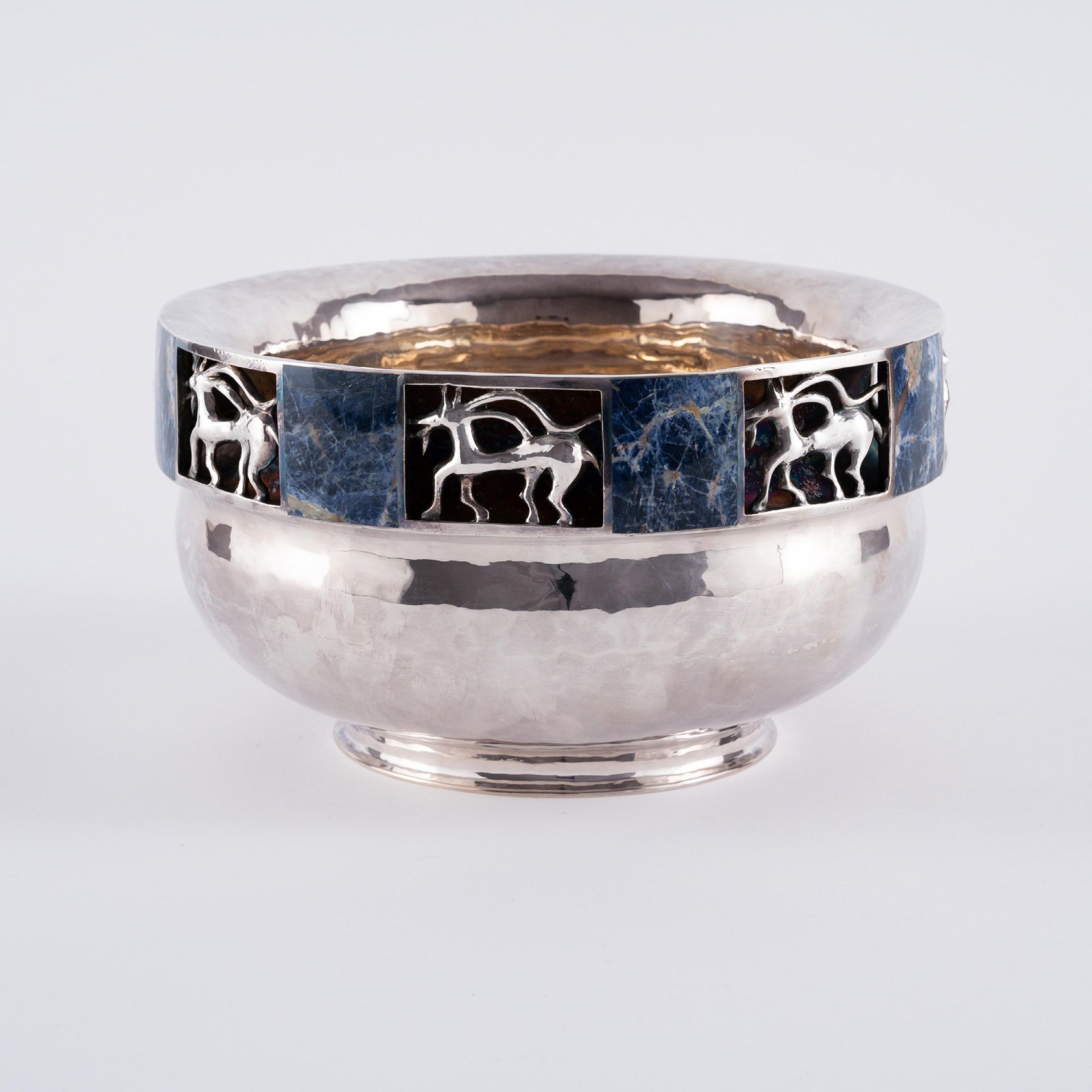 Goudji: SILVER BOWL WITH ANTELOPES - Image 4 of 6