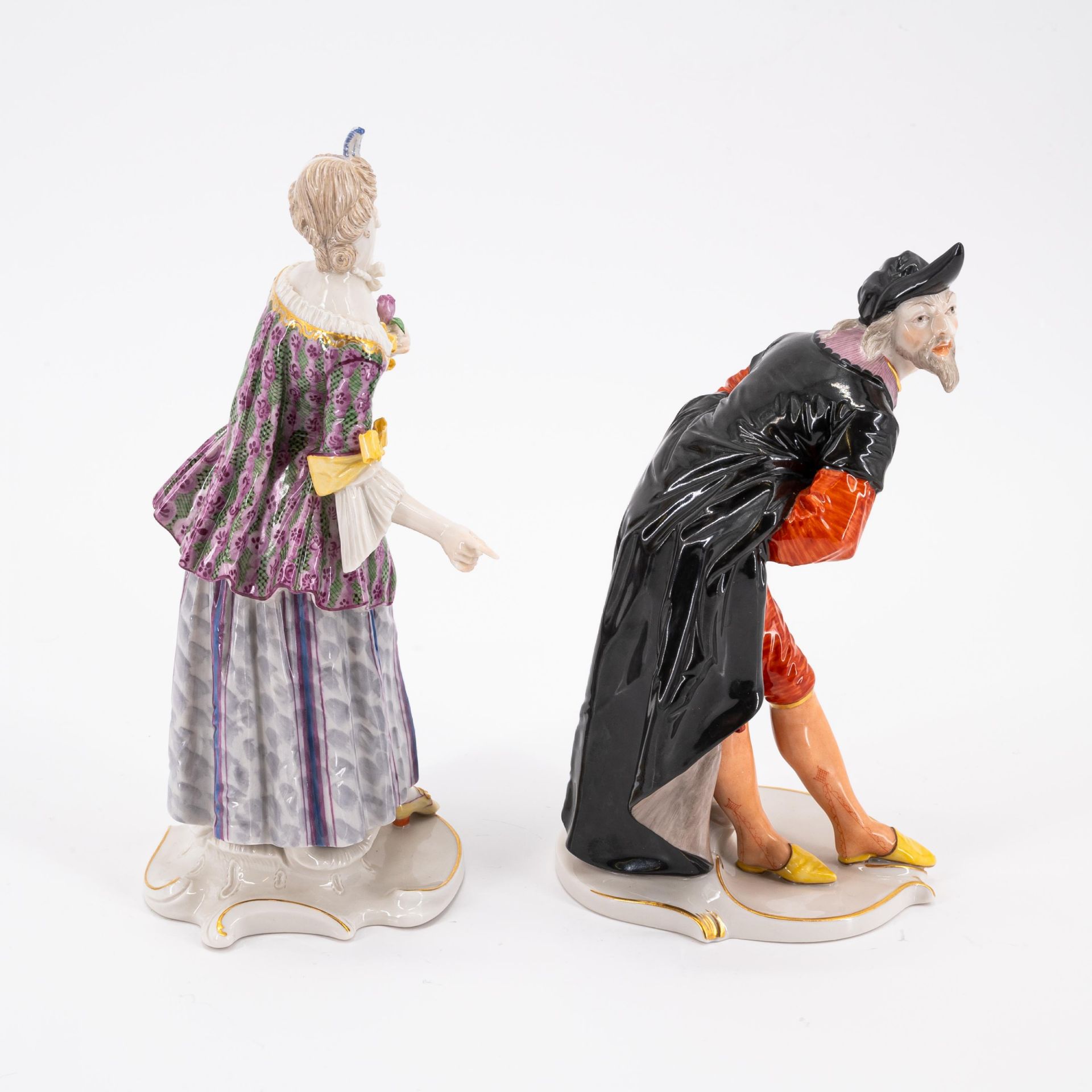 Nymphenburg: LUCINDA AND PANTALONE FROM THE 'COMMEDIA DELL'ARTE' - Image 4 of 5