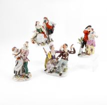 Meissen: Vier große Paare aus der Commedia dell'Arte