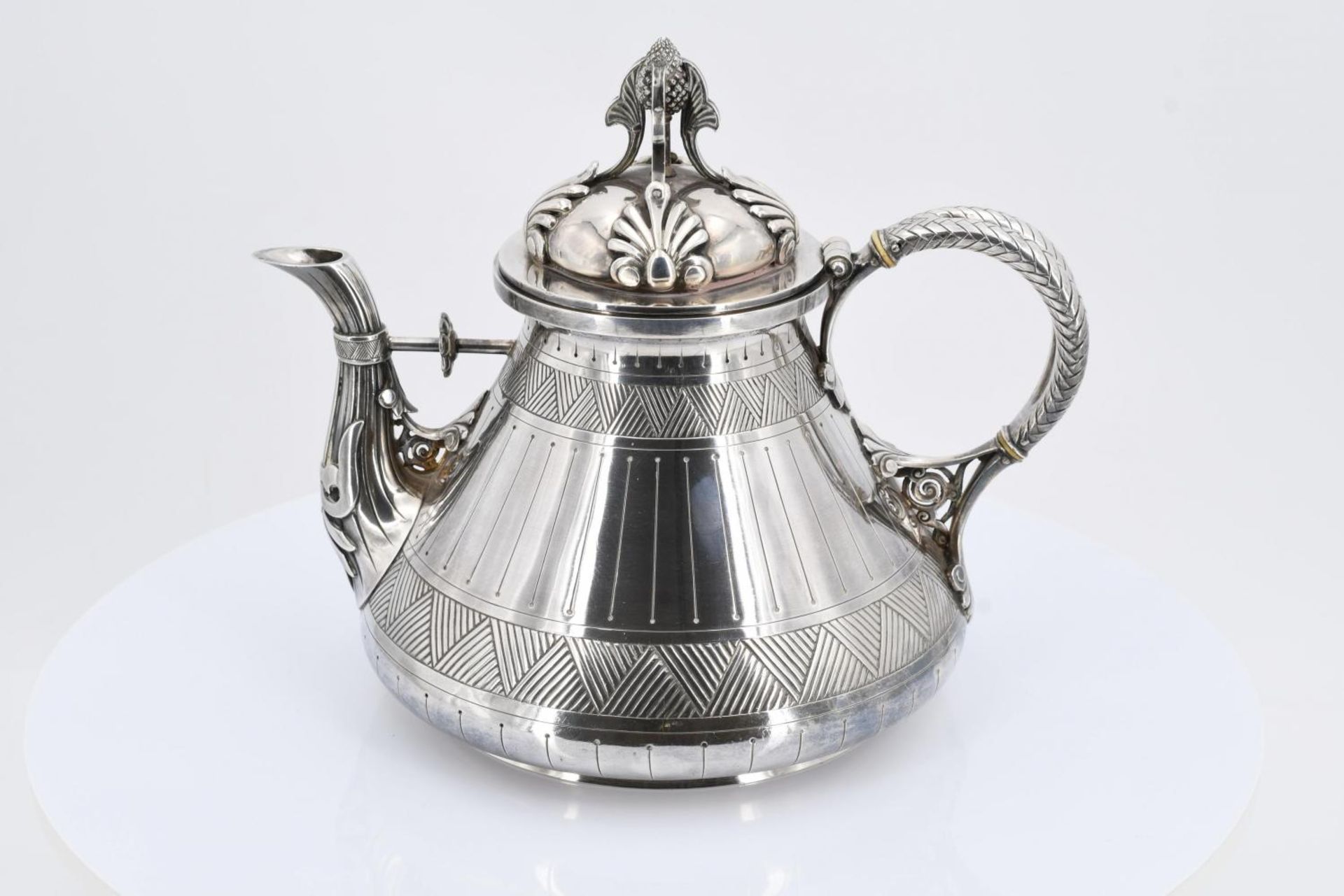 Émile Froment-Meurice: SILVER COFFEE AND TEA SERVICE IN ORIENTAL STYLE - Image 14 of 25