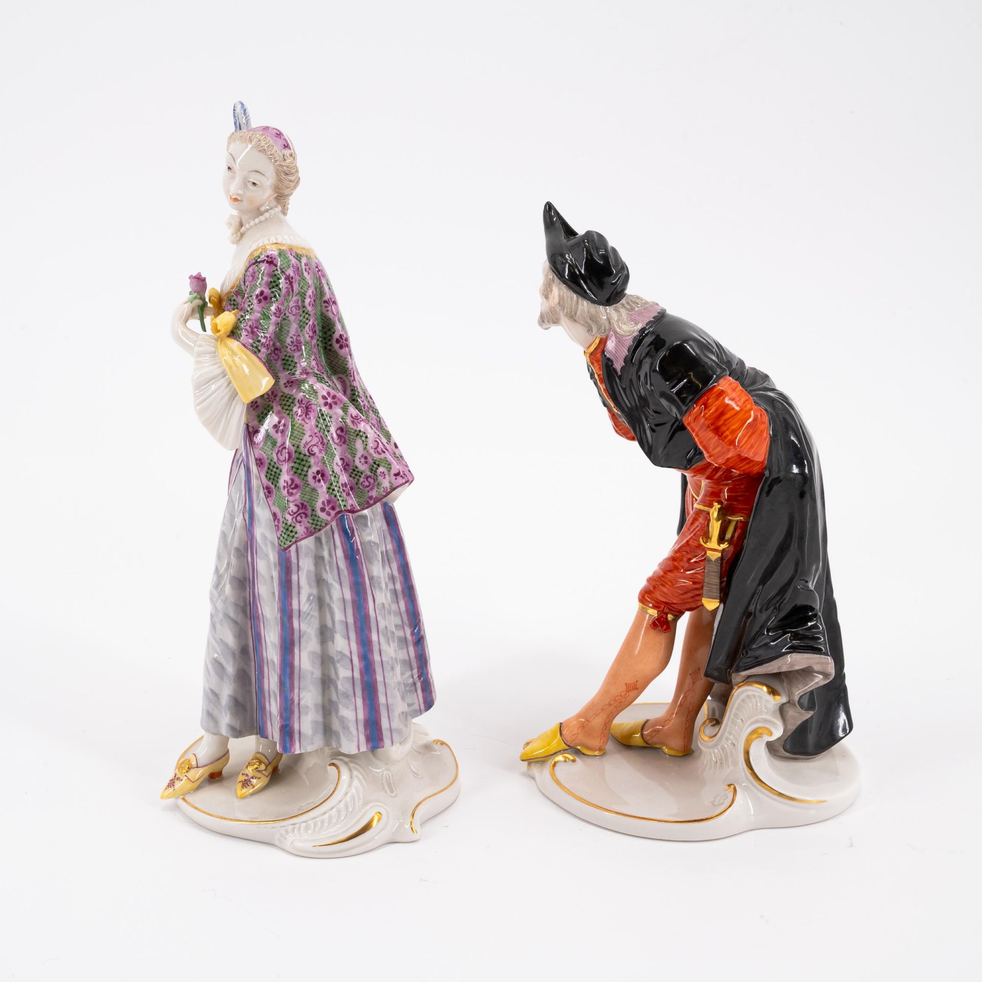 Nymphenburg: LUCINDA AND PANTALONE FROM THE 'COMMEDIA DELL'ARTE' - Image 2 of 5