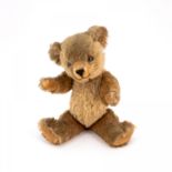 TEDDY BEAR FARNELL ALPHA MADE OF GOLDEN MOHAIR PLUSH, VELVET, WOOL AND GLASS