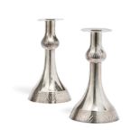 Emil Lettré: PAIR OF RARE LARGE SILVER CANDELSTICKS