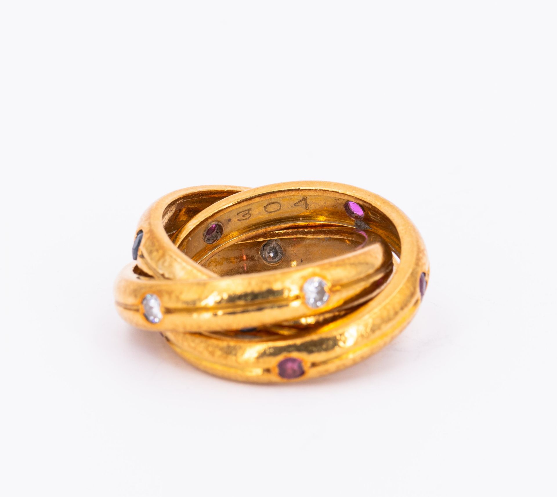 Cartier: Gemstone-Set: Ring and Ear Clip-Ons - Image 3 of 7