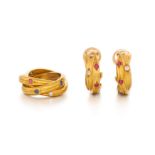Cartier: Gemstone-Set: Ring and Ear Clip-Ons