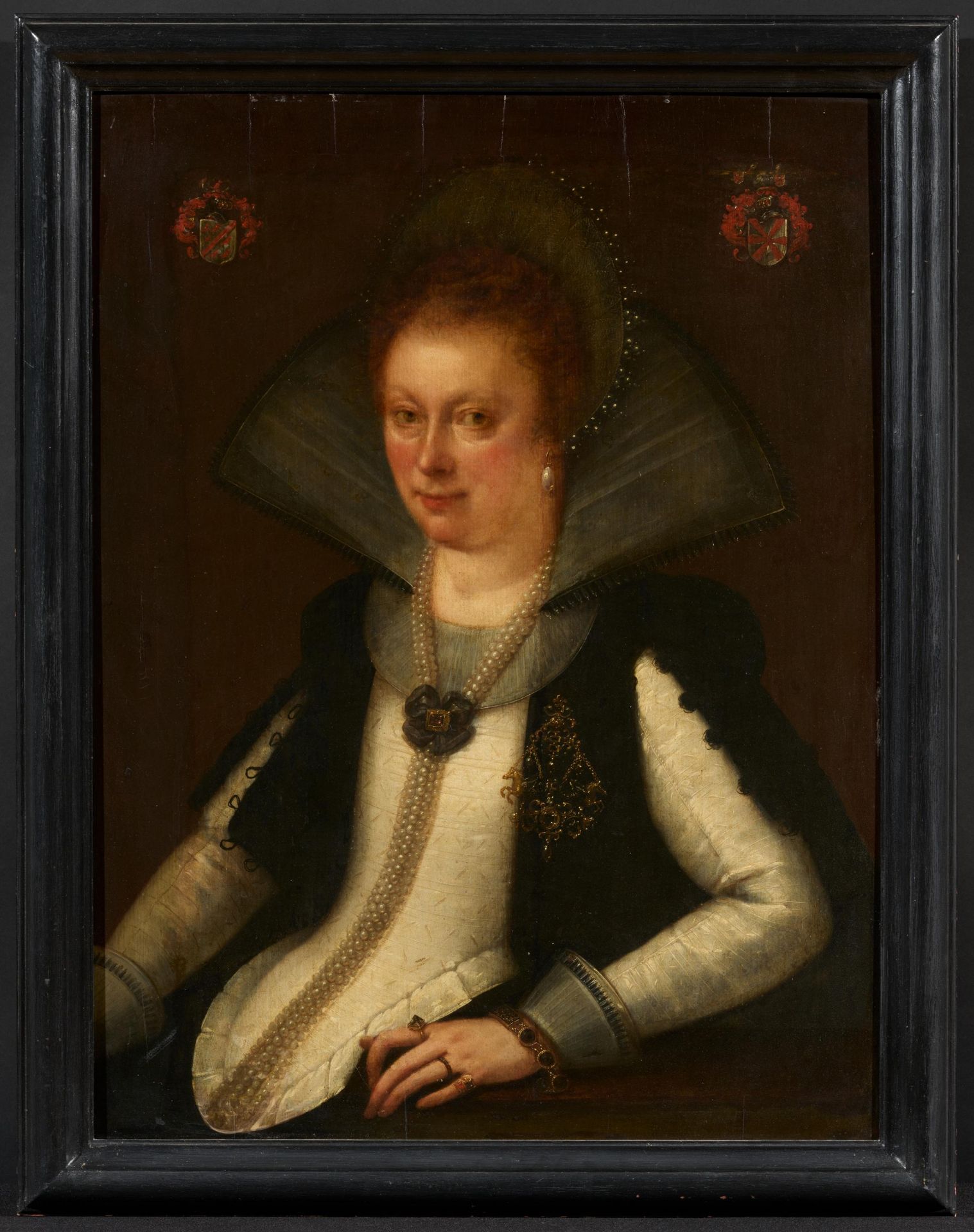 Gortzius Geldorp: Anna Catharina Waldbott von Bassenheim zu Gudenau (1587 - 1666) in a White Bodice - Image 2 of 5