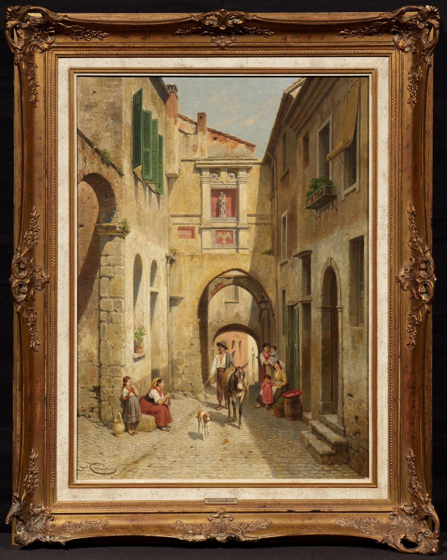 Jacques Francois Carabain: Italian Alleys in Taggia in Liguria - Image 2 of 3