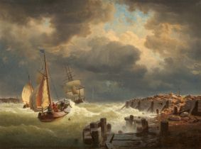 Andreas Achenbach: Heimkehrende Küstensegler bei aufziehendem Sturm