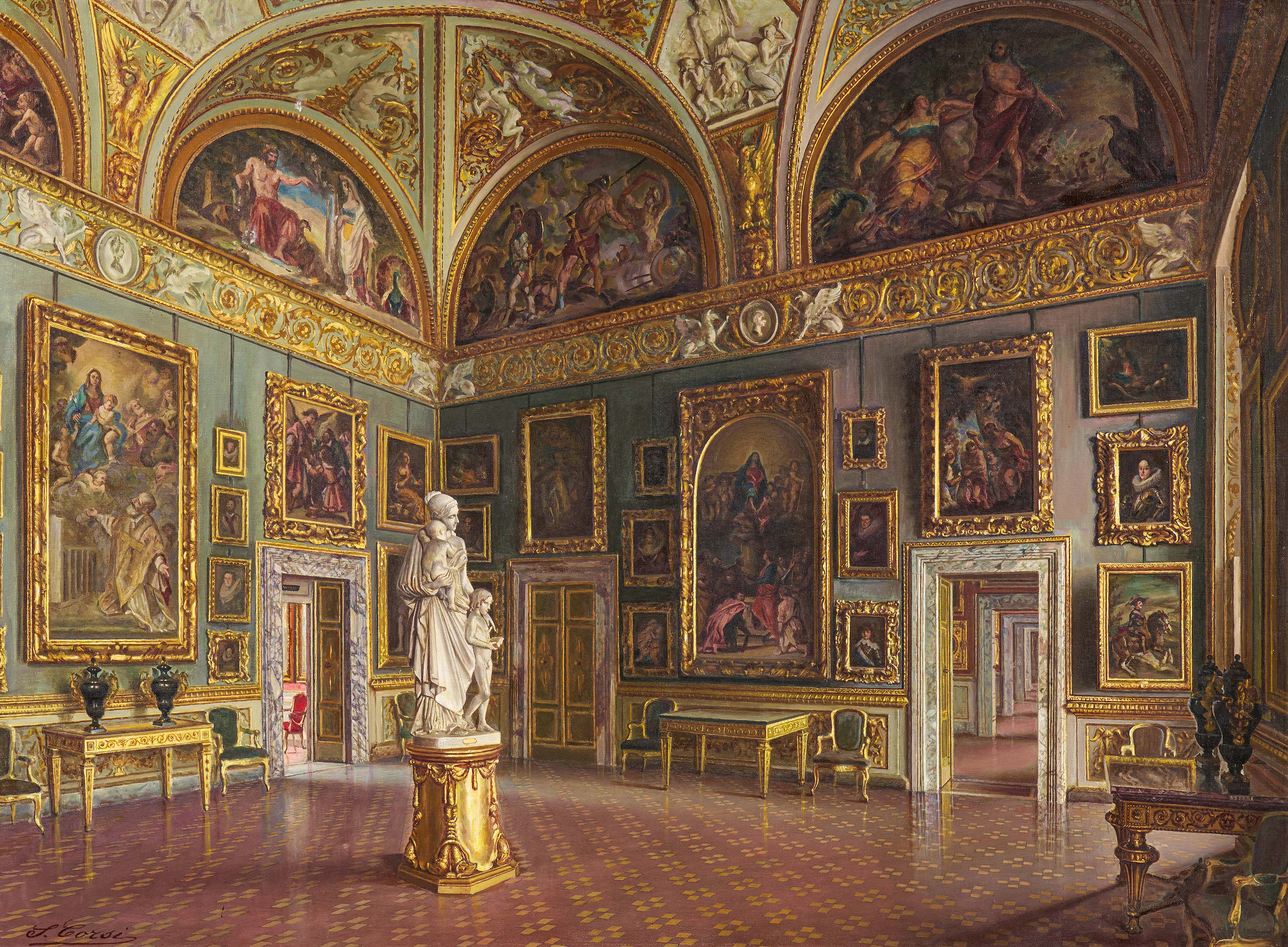 Santi Corsi: In the Picture Gallery of the Palazzo Pitti in Florence