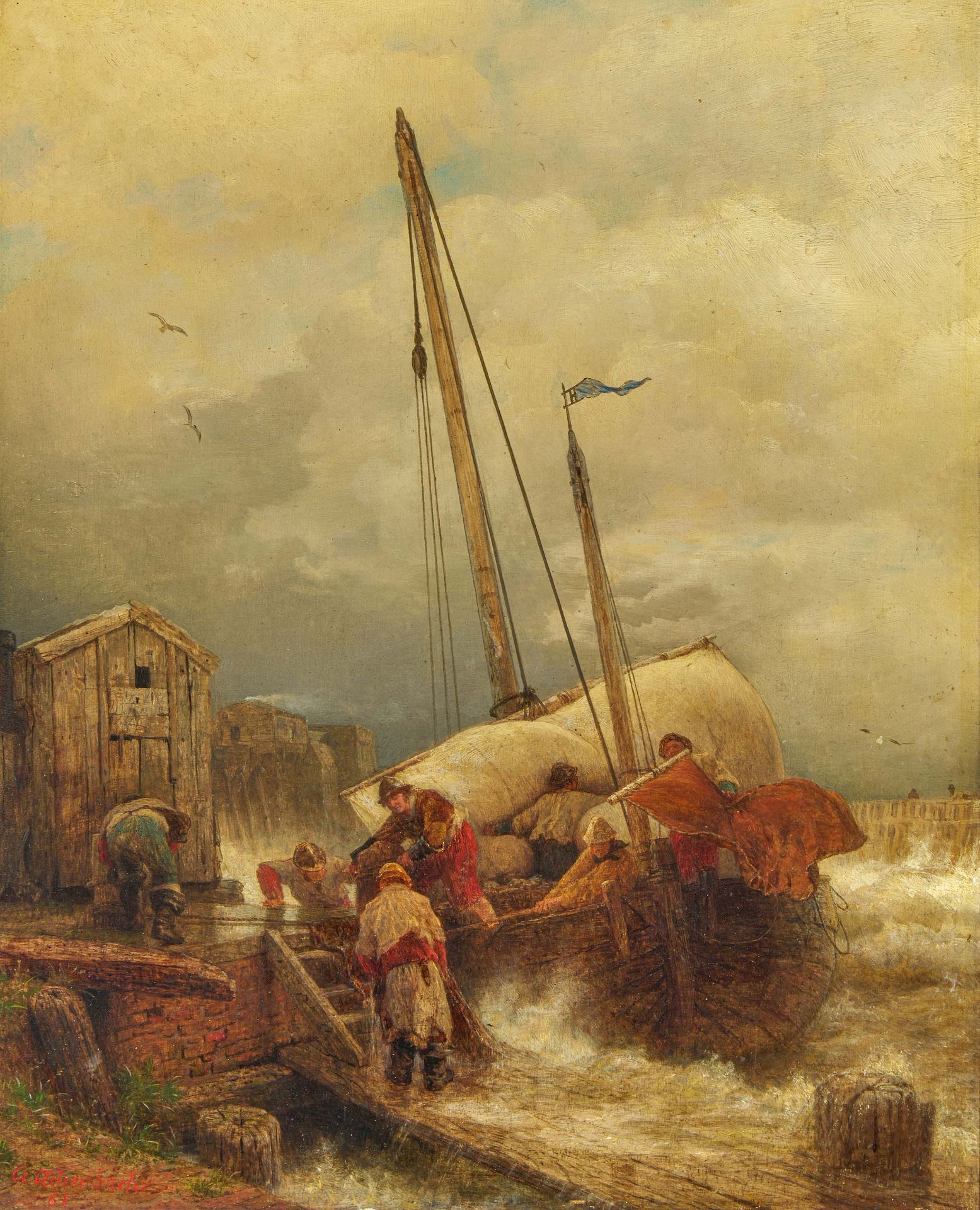 Andreas Achenbach: Am Bollwerk in Ostende