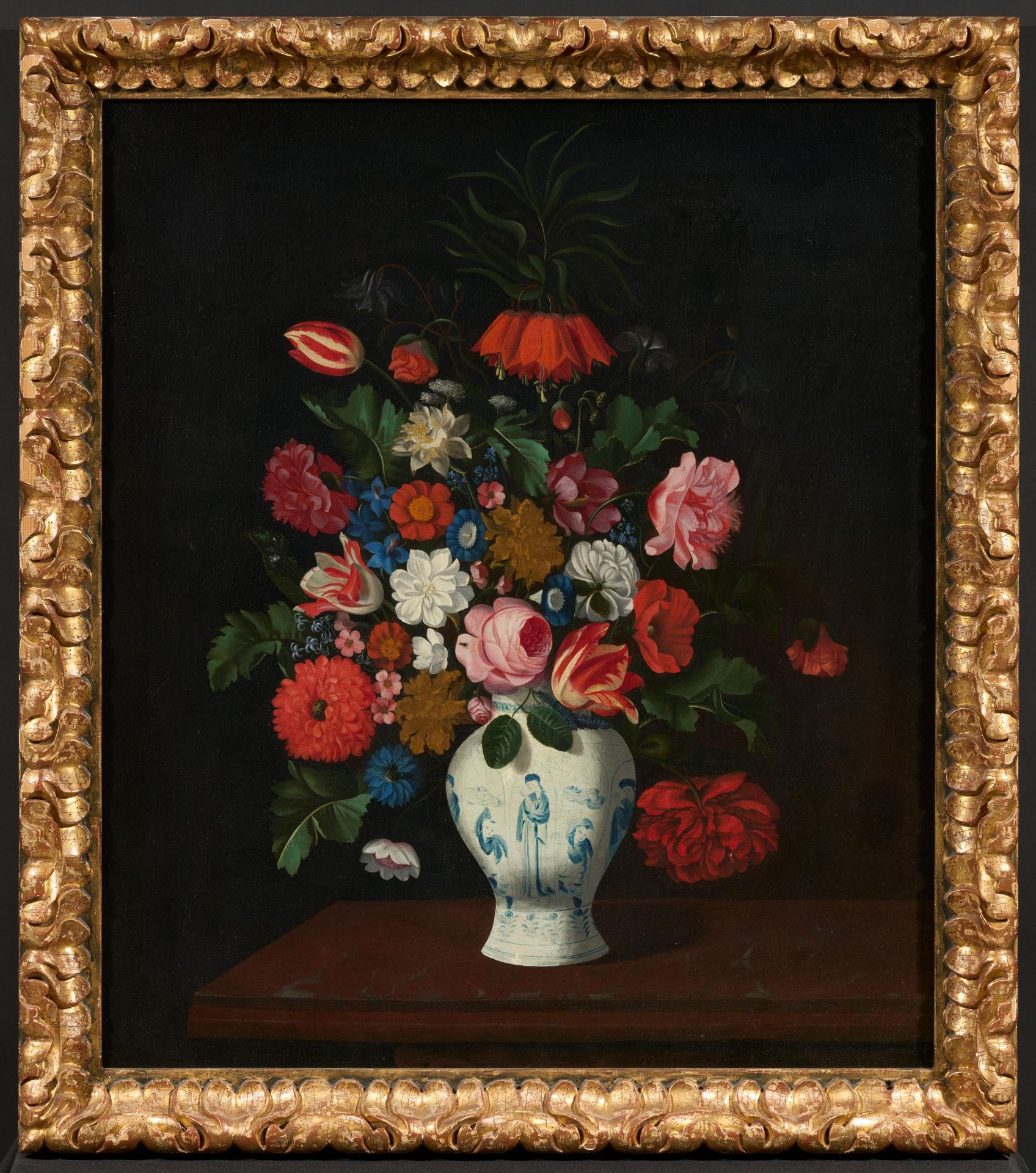 Dutch School: Two Paintings: Splendid Still Life in Chinese Porcelain Vases - Image 2 of 7