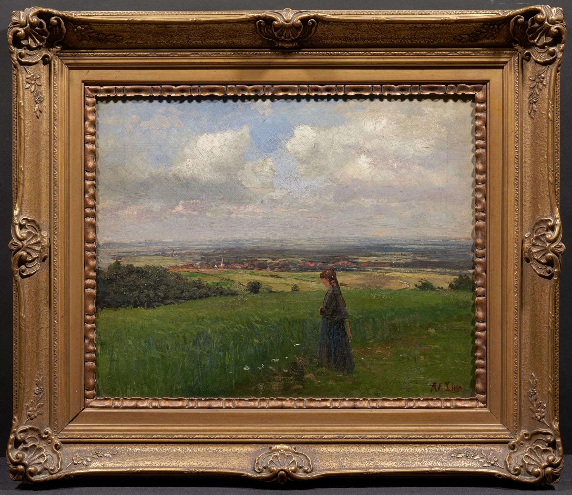 Adolf Lins: Wide Hessian Landscape - Image 2 of 3