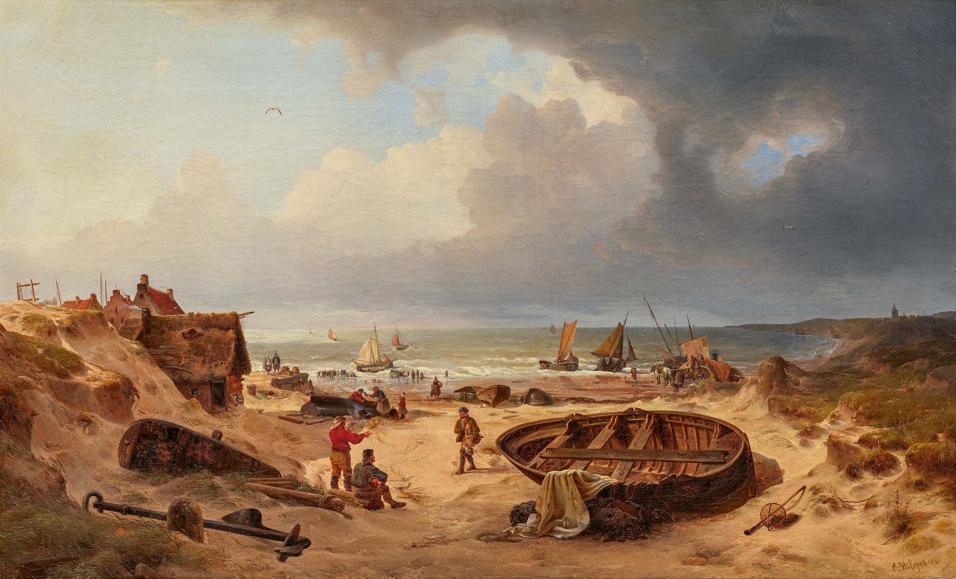 Carl Hilgers: Fishing Families on the Beach of Scheveningen