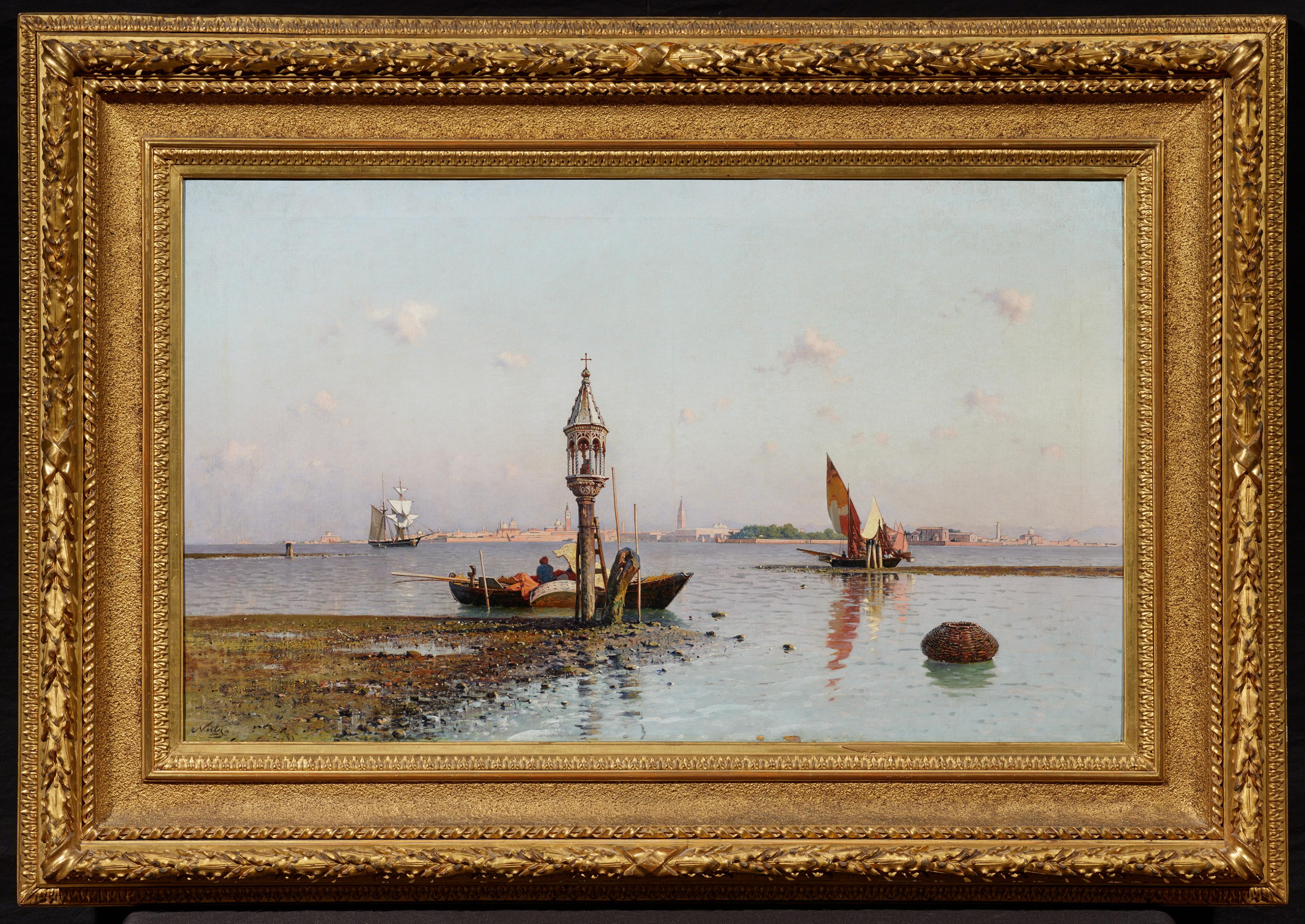 Friedrich Paul Nerly: View Across the Lagoon to the Towers of Venice - Image 2 of 4