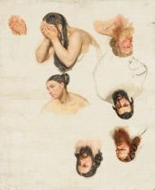 Paul Delaroche: Figuren- und Handstudien