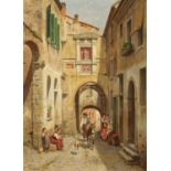 Jacques Francois Carabain: Italian Alleys in Taggia in Liguria