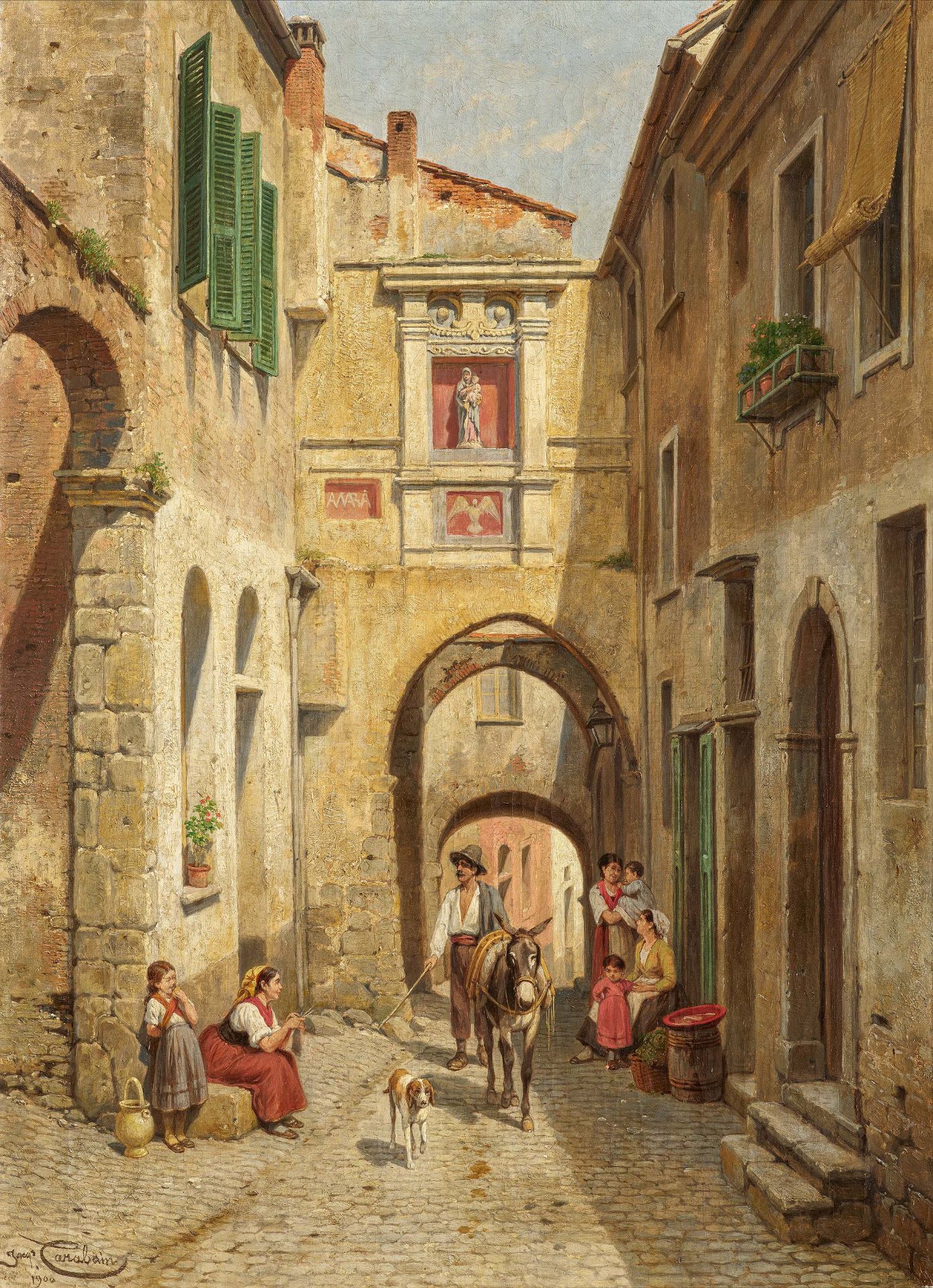 Jacques Francois Carabain: Italian Alleys in Taggia in Liguria