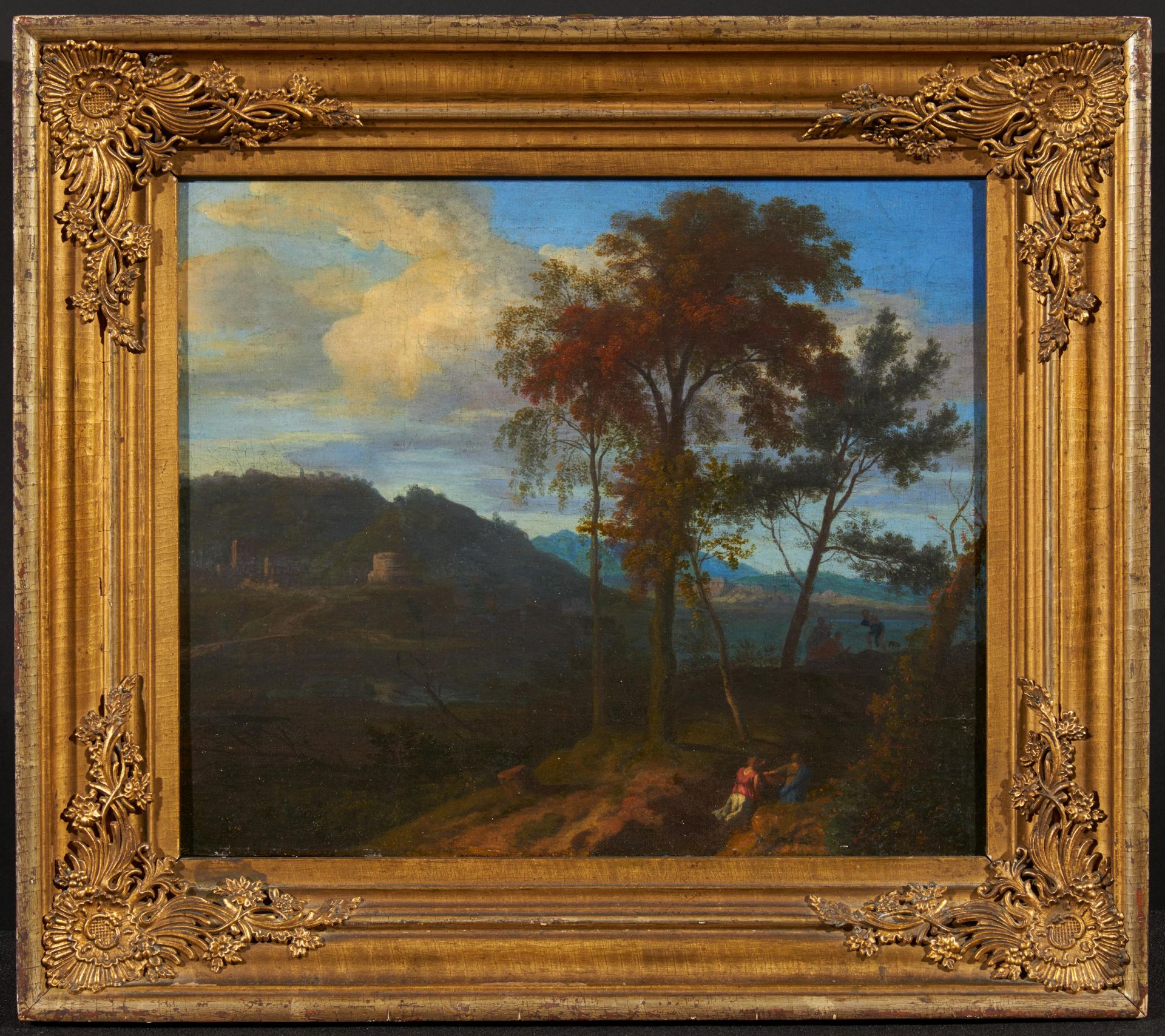 Johannes Glauber: Italienische Landschaft am See - Bild 2 aus 4