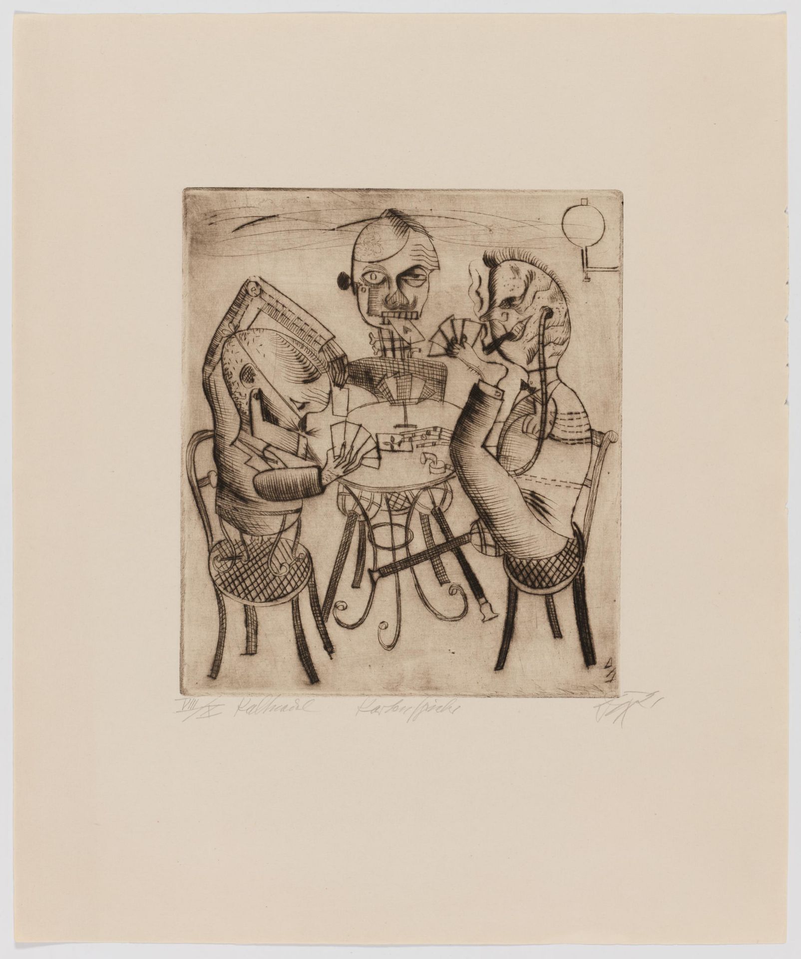 Otto Dix: "Kartenspieler" - Image 2 of 3