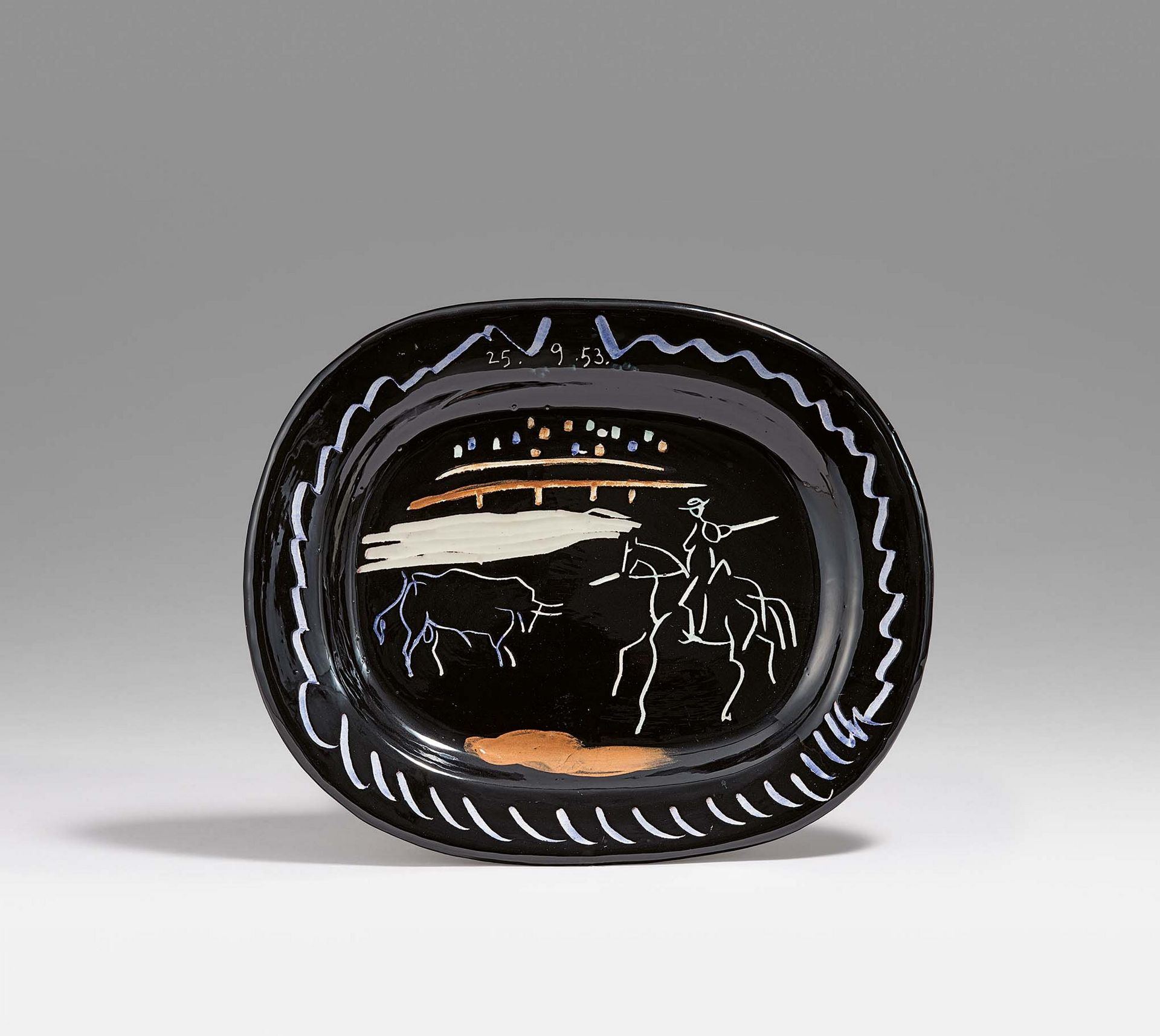 Pablo Picasso Ceramics: Corrida on Black Ground